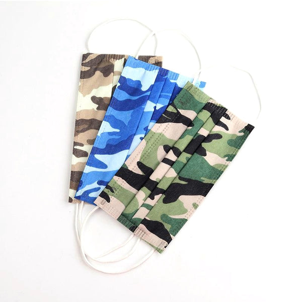 Camoflage Disposable 3-Ply Face Masks